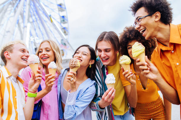 istock Group of multiethnics young friends having fun together 1457137379
