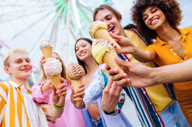 istock Group of multiethnics young friends having fun together 1457137441