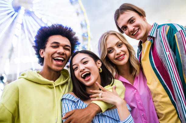 istock Group of multiethnics young friends having fun together 1457138114