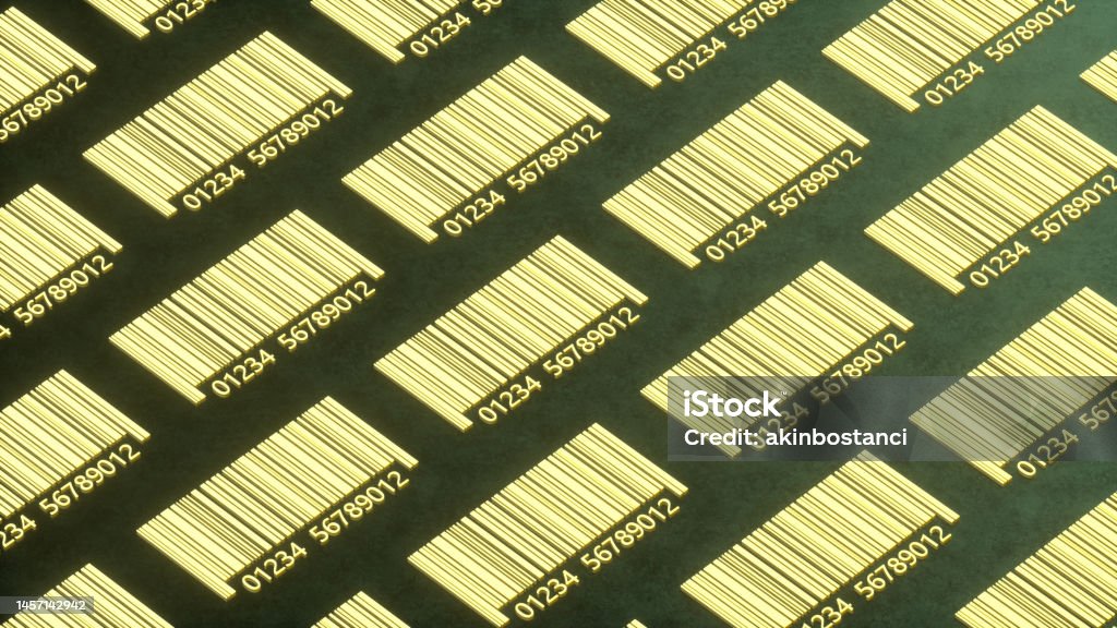 Plating Bar Code Bar Code With Neon Lighting On Black Background Stock Photo - Download ...