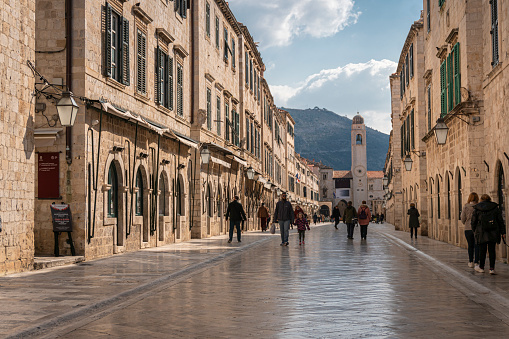 Main Street in the Old City of Dubrovnik, Croatia