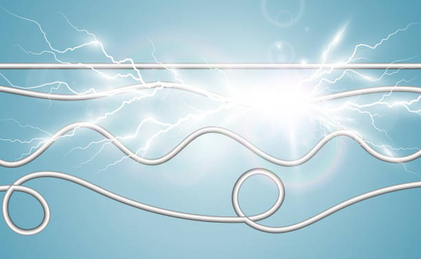 istock Power industrial cables .Vector illustration. Electric wires on a transparent background. 1457145652
