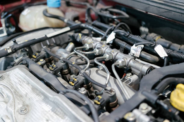 istock Car hood opened in a garage 1457152214