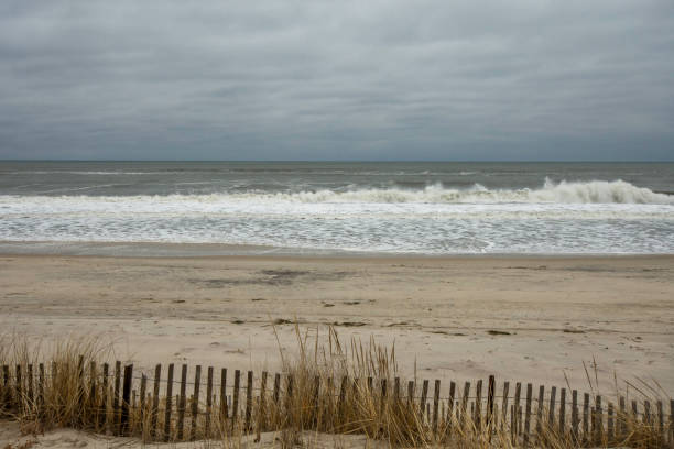 istock Beach on cloudy winter day #5, Long Island NY 1457152648
