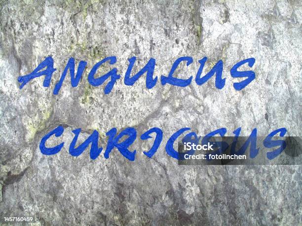 Angulus Curjosus Curious Corner Stock Photo - Download Image Now - Alphabet, Architecture, Blue