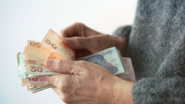 istock Hands holding and counting Turkish money 1457161015