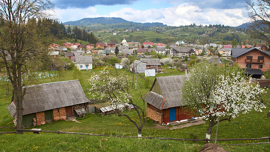 View of Slavske, an urban-type settlement in Stryi Raion, Lviv Oblast, Ukraine
