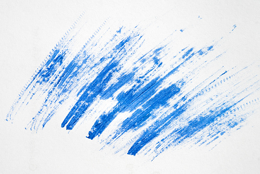 Blue brush strokes on white background