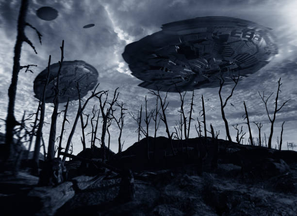 istock UFO flying over forest, 3D illustration 1457173666