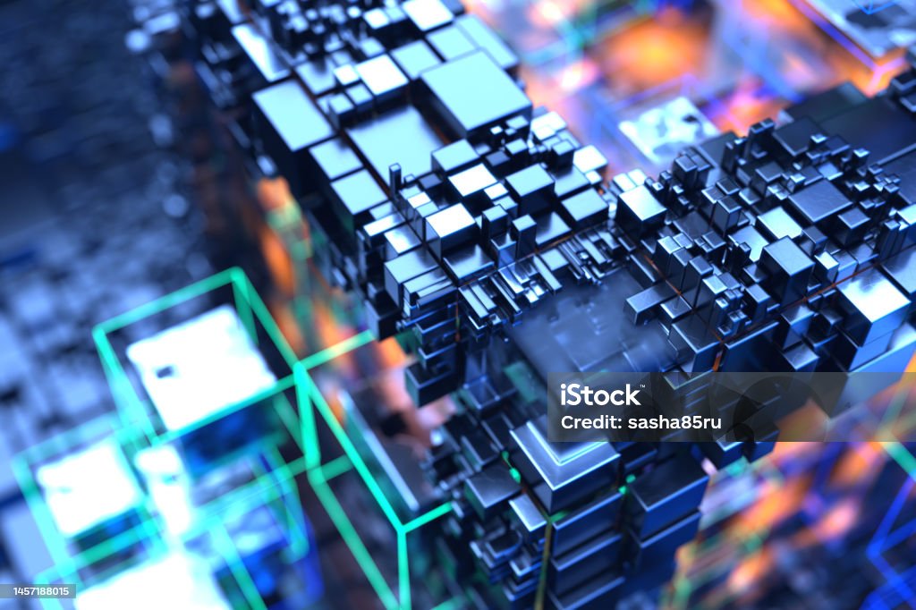 Normal Computer Vs Quantum Computer Background Quantum Computing Concept Of A Quantum Computer Abstract Technological ...