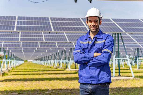 istock Electrical engineers are examining the working conditions of many solar panels to enable continuous power generation from solar energy. 1457190549