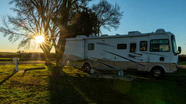 istock Rv under sunrise sky 1457195758