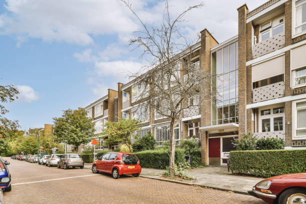 istock Panorama view of brick houses 1457196956