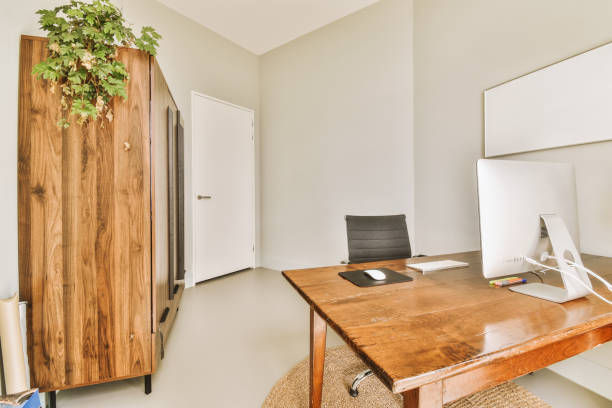 istock Interior of modern home office 1457199144