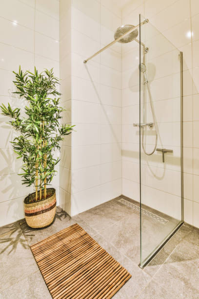 istock Sinks and bathtub near shower cabin 1457199651