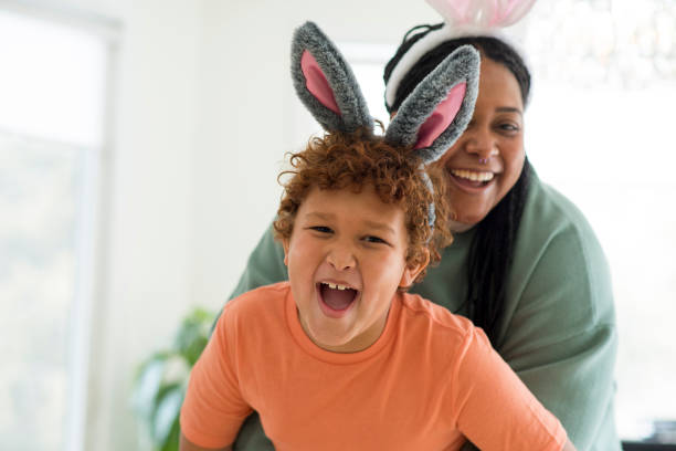 istock Mother and Son Enjoying Easter Together 1457201148