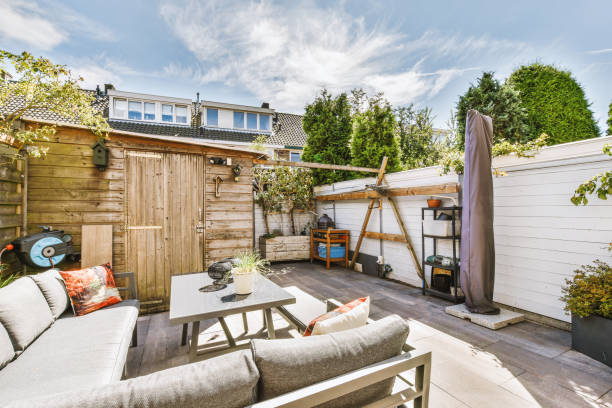 istock Neat patio with sitting area 1457204617