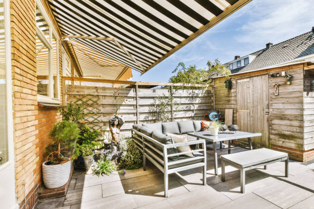 istock Neat patio with sitting area 1457204880