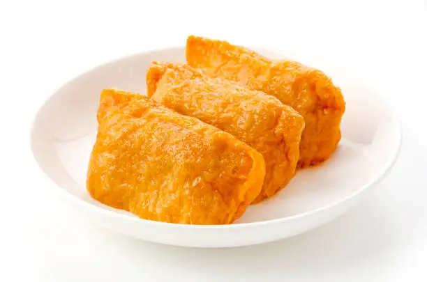 Japanese cuisine, Inari sushi, vinegared boiled rice wrapped in fried tofu