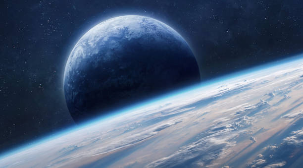 istock Planets in space. Earth surface. Space sci-fi wallpaper. Elements of this image furnished by NASA 1457206086