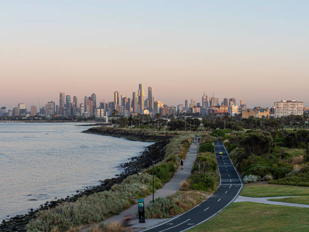 istock Urban skyline at sunrise 1457212432