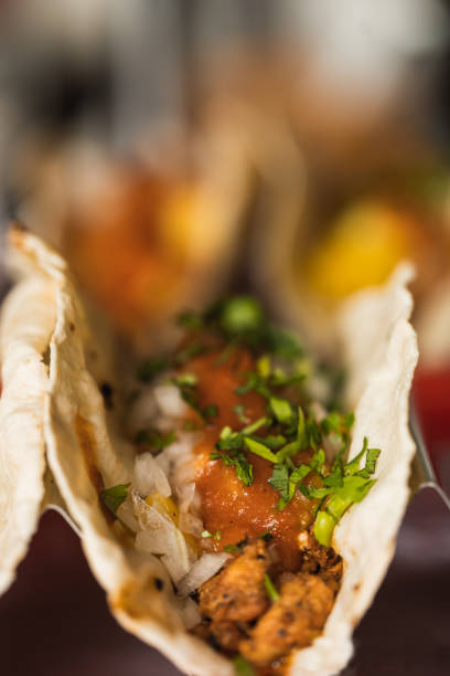 istock Close up view of a mexican taco 1457217662