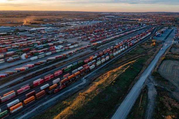 istock Canadian Pacific CPRailway Vaughan Intermodal Terminal in Kleinburg, Canada 1457221430