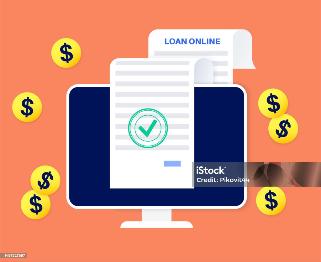 Loan Online Application Stock Illustration - Download Image Now