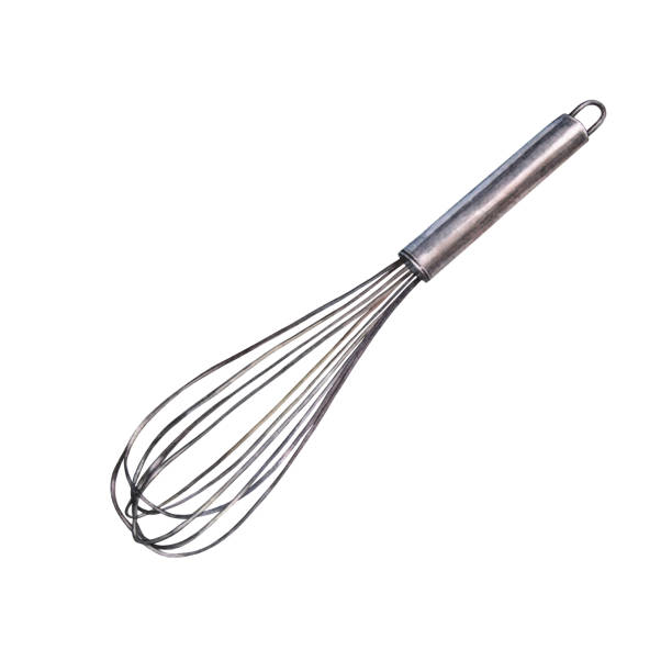 ilustraciones, imágenes clip art, dibujos animados e iconos de stock de batidor de acuarela aislado sobre fondo blanco. equipo de cocina dibujado a mano para cocinar postre o comida. maneje la licuadora o mezcladora. imágenes prediseñadas de utensilios de cocina para pegatina de libro de cocina o papel tapiz. herramienta par - trilladora