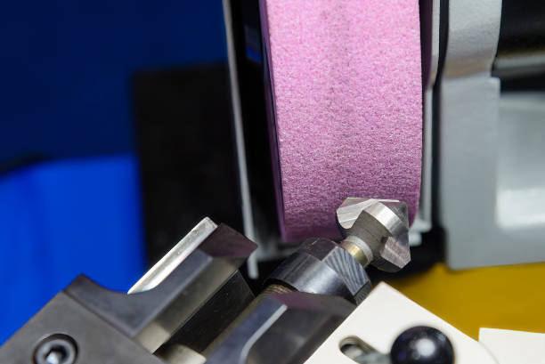 istock The chamfer tool regrinding process with abrasive stone wheel . 1457237053