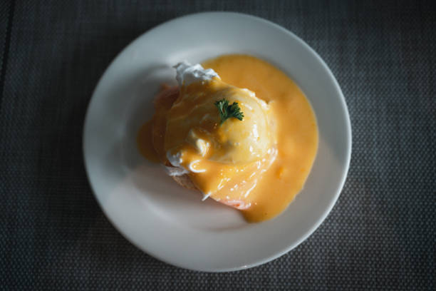 istock Delicious breakfast, egg benedict with smoked salmon 1457244410