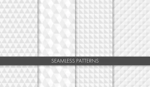 Vector illustration of Set of seamless simple patterns. Vector illustration.