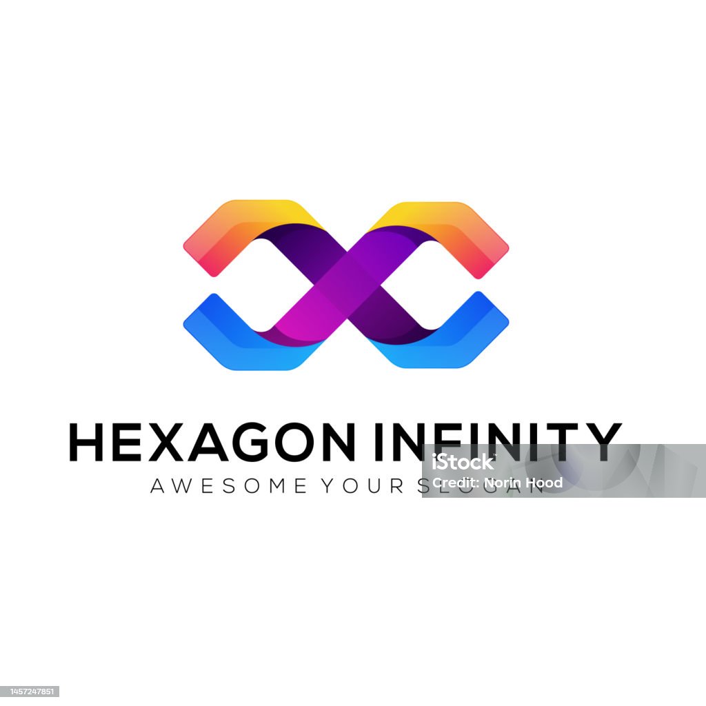 Infinity Library Hexgon Gradient Coloring Infinity Hexagon Design Template Vector Stock ...