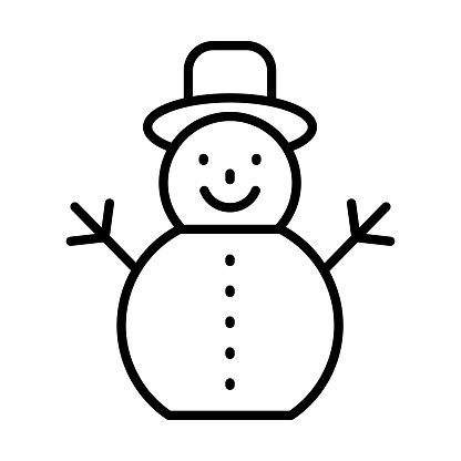 Snowman Icon Logo Design Vector Template Illustration Sign And Symbol Pixels Perfect