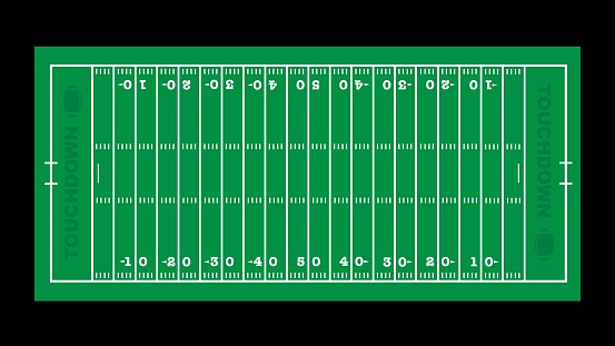 Football field (concept) with black frame.