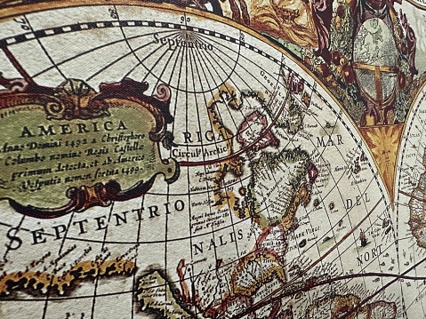 Old map, Eurasia continent