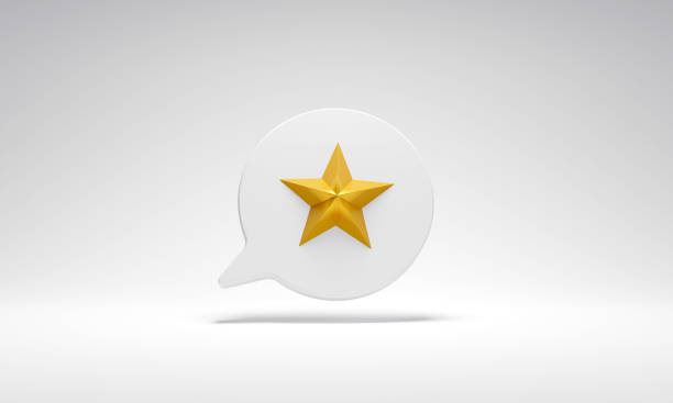 istock Best star rating in golden premium white speech box. 1457257483