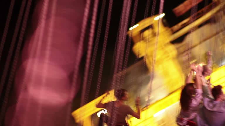 Young people on chairoplane