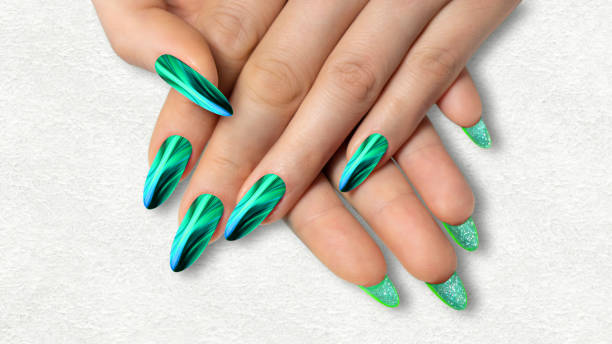 istock Female hand with trendy manicure. 1457258963