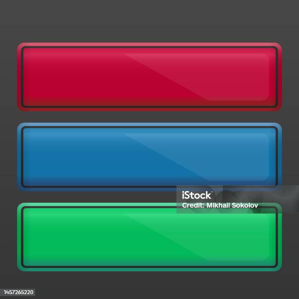 A Set Of Rounded Rectangular Buttons For A Website With A Frame Stock ...