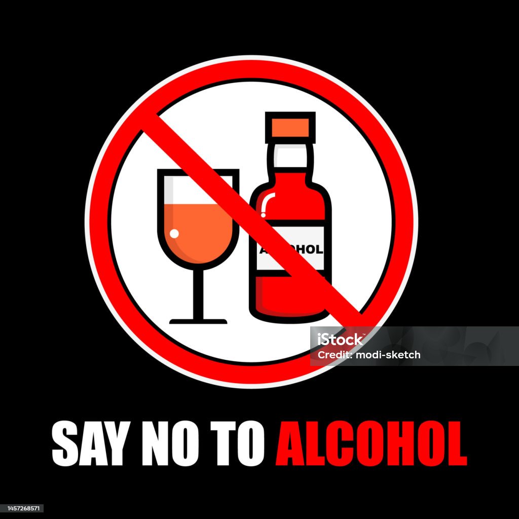 Alcohol Block Letters Say No To Alcohol Poster And Banner Vector Stock Illustration ...