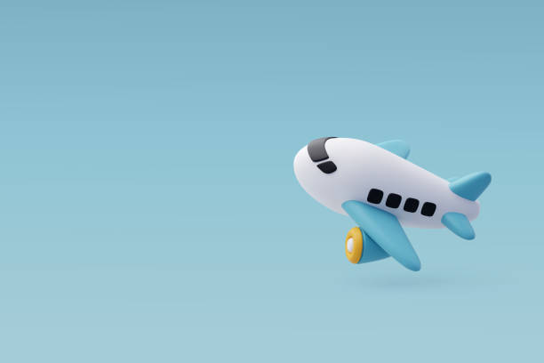 istock 3d Vector Cartoon Airplane, Summer Journey, Time to Travel concept. 1457277518