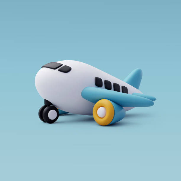 istock 3d Vector Cartoon Airplane, Summer Journey, Time to Travel concept. 1457278025