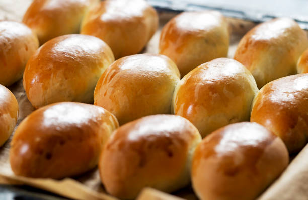 istock Freshly baked hot pies .Home baking concept. 1457278090