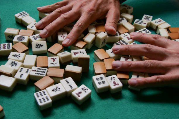istock Image of mixing mahjong tiles 1457281494