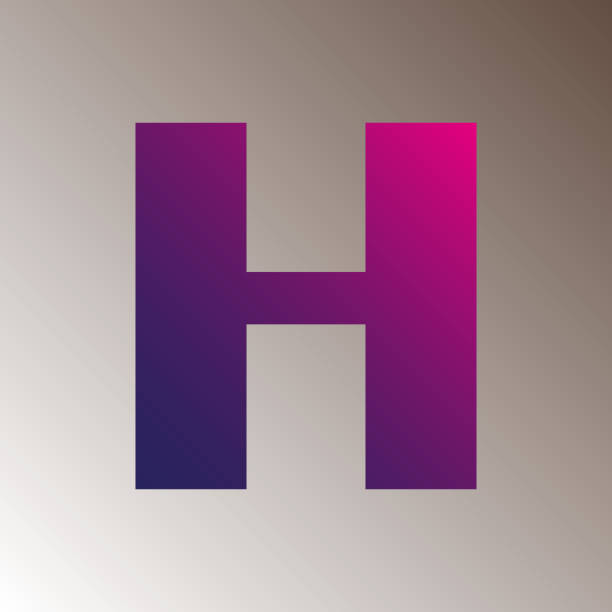 istock H text gradient color letter mark logo template vector design. colorful logotype H capital letter. 1457283512