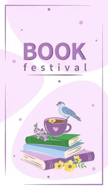 Vector illustration of book festival spring 03