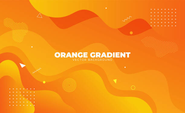 ilustrações, clipart, desenhos animados e ícones de cores de gradiente laranja abstratas fundo fluido com elemento de forma de círculo geométrico . fundo futurista moderno - retro revival backgrounds halftone pattern defocused