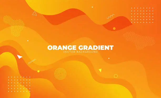 Vector illustration of Abstract orange gradient colours fluid background with geometric circle shape element . Modern futuristic background