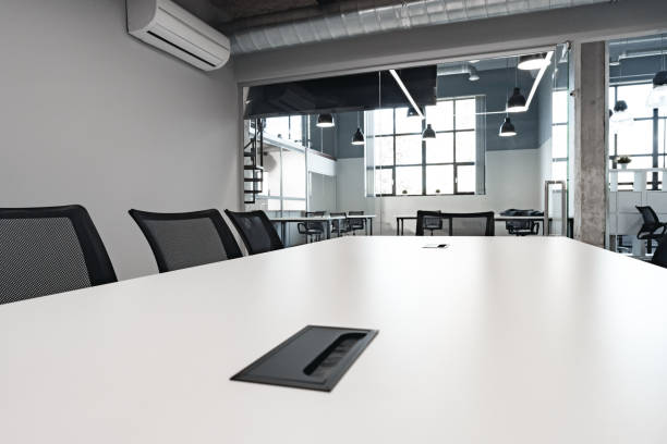 istock Modern empty office meeting room close up 1457294605